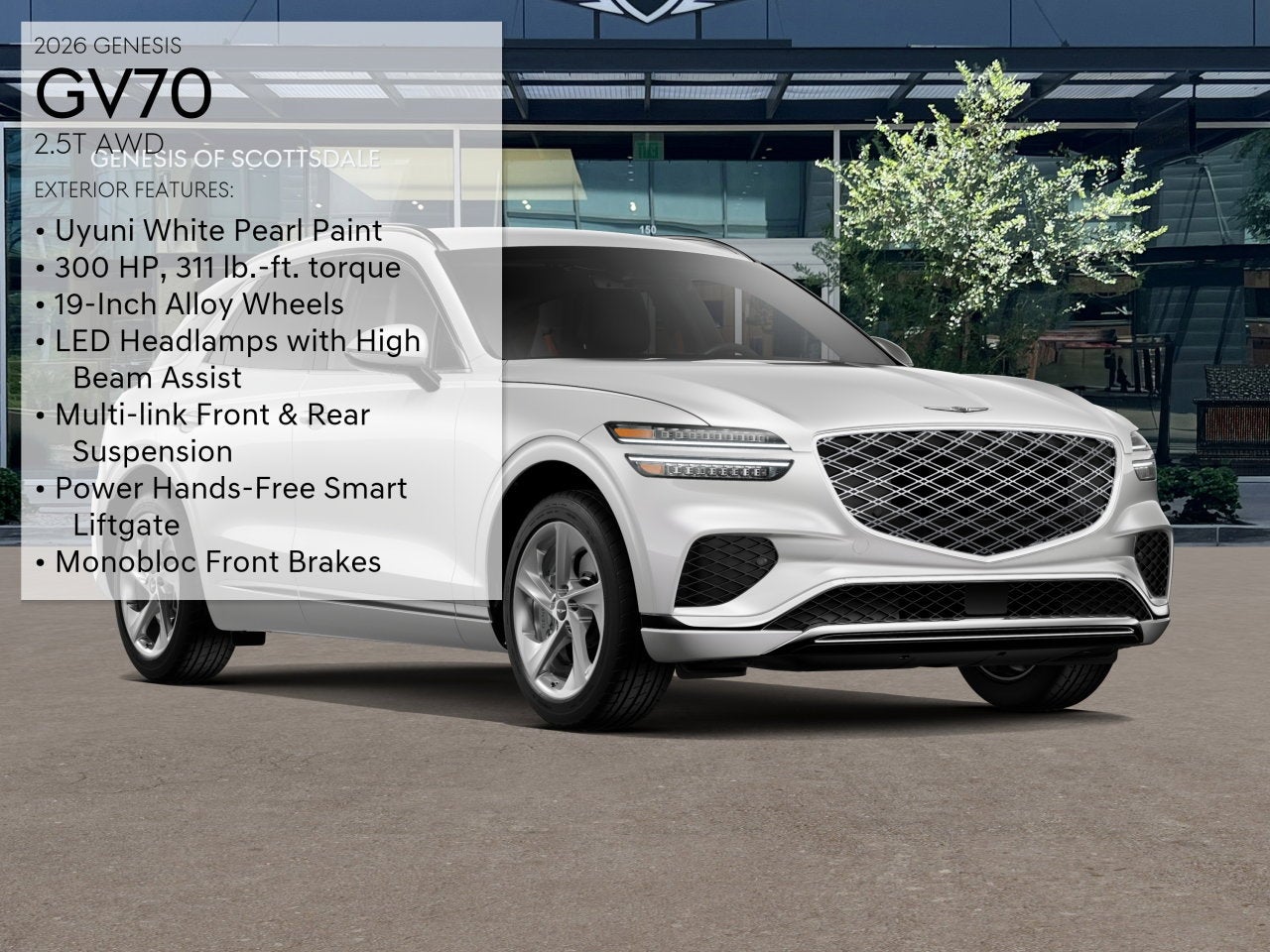 2026 Genesis GV70 — rear three-quarter view