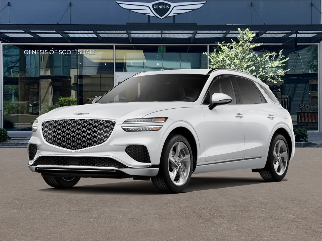 2026 Genesis GV70 2.5T in Alta White — front three-quarter view