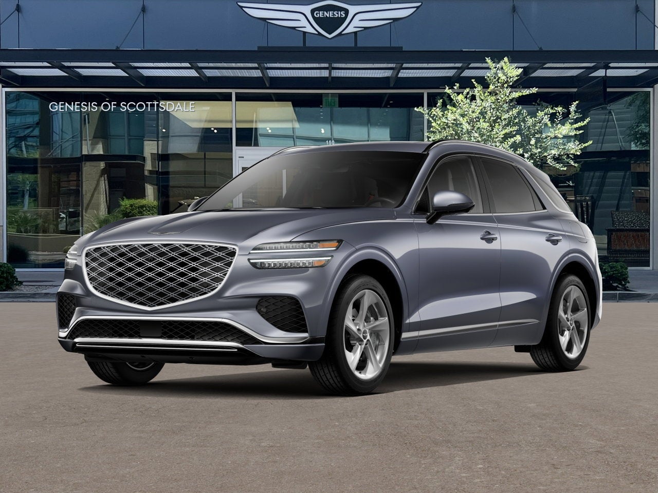 2026 Genesis GV70 2.5T ADVANCED in Ceres Blue — front three-quarter view