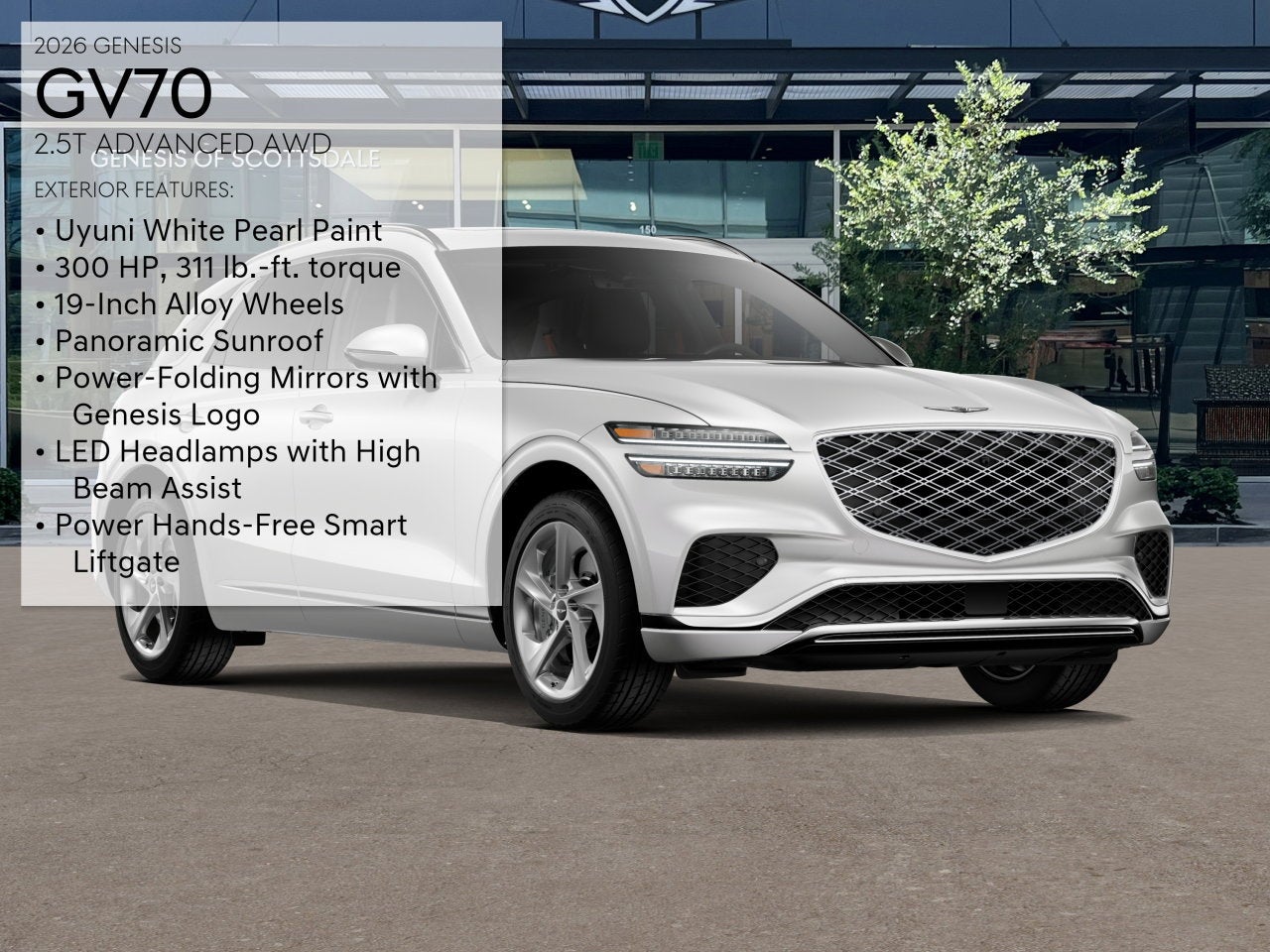 2026 Genesis GV70 — rear three-quarter view