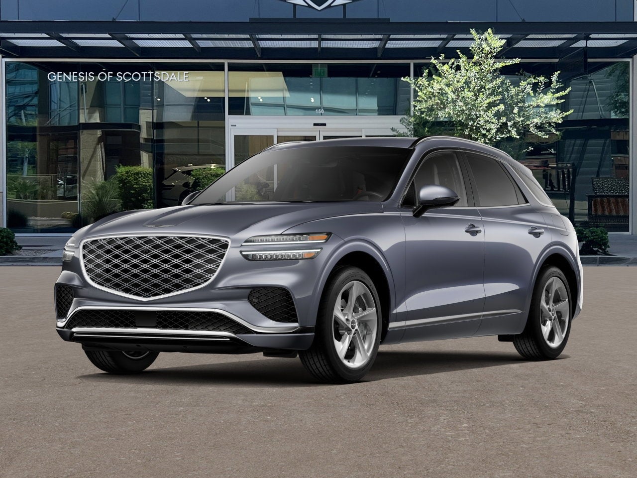 2026 Genesis GV70 2.5T ADVANCED in Ceres Blue — front three-quarter view
