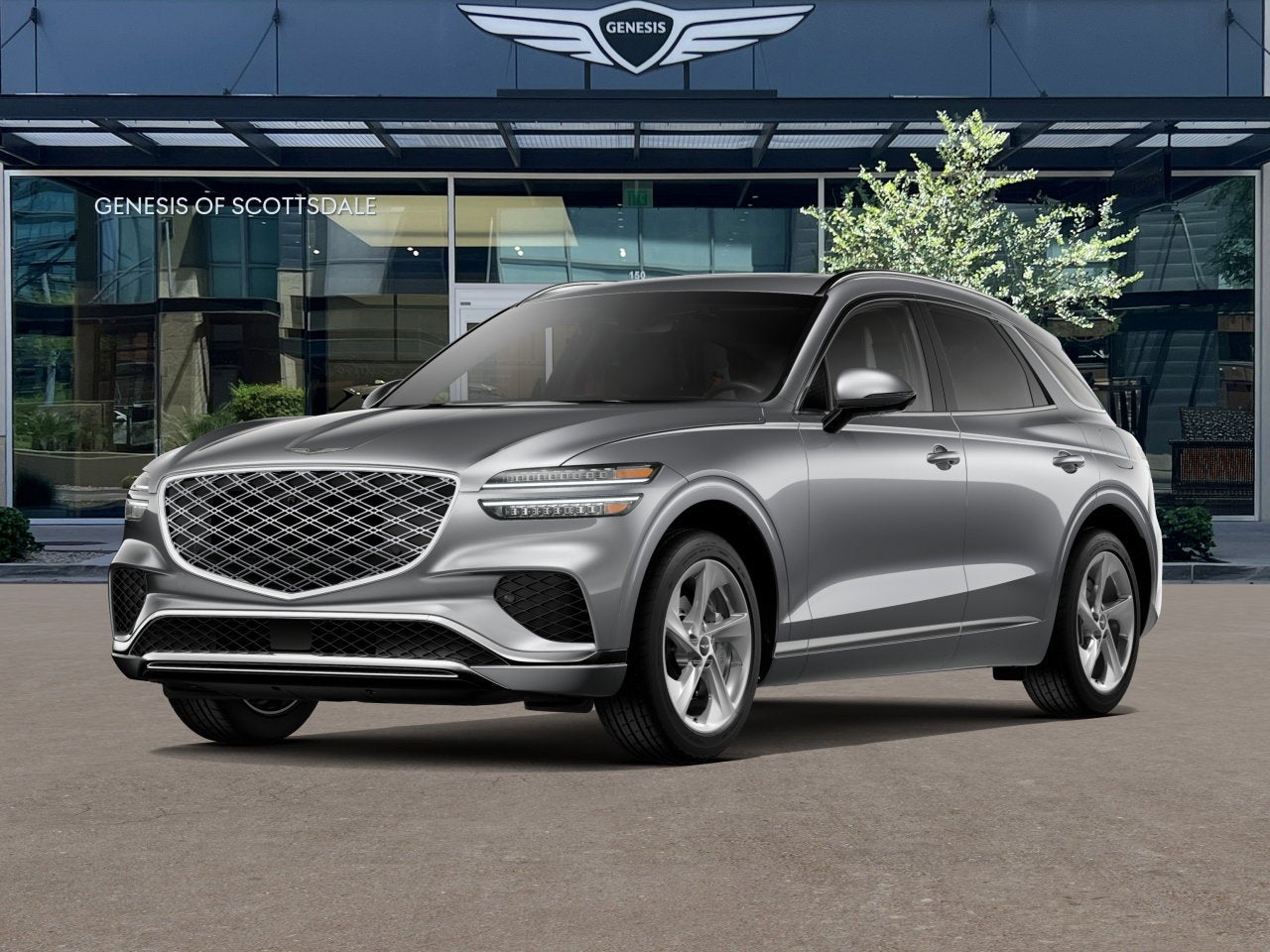 2026 Genesis GV70 2.5T ADVANCED in Savile Silver — front three-quarter view