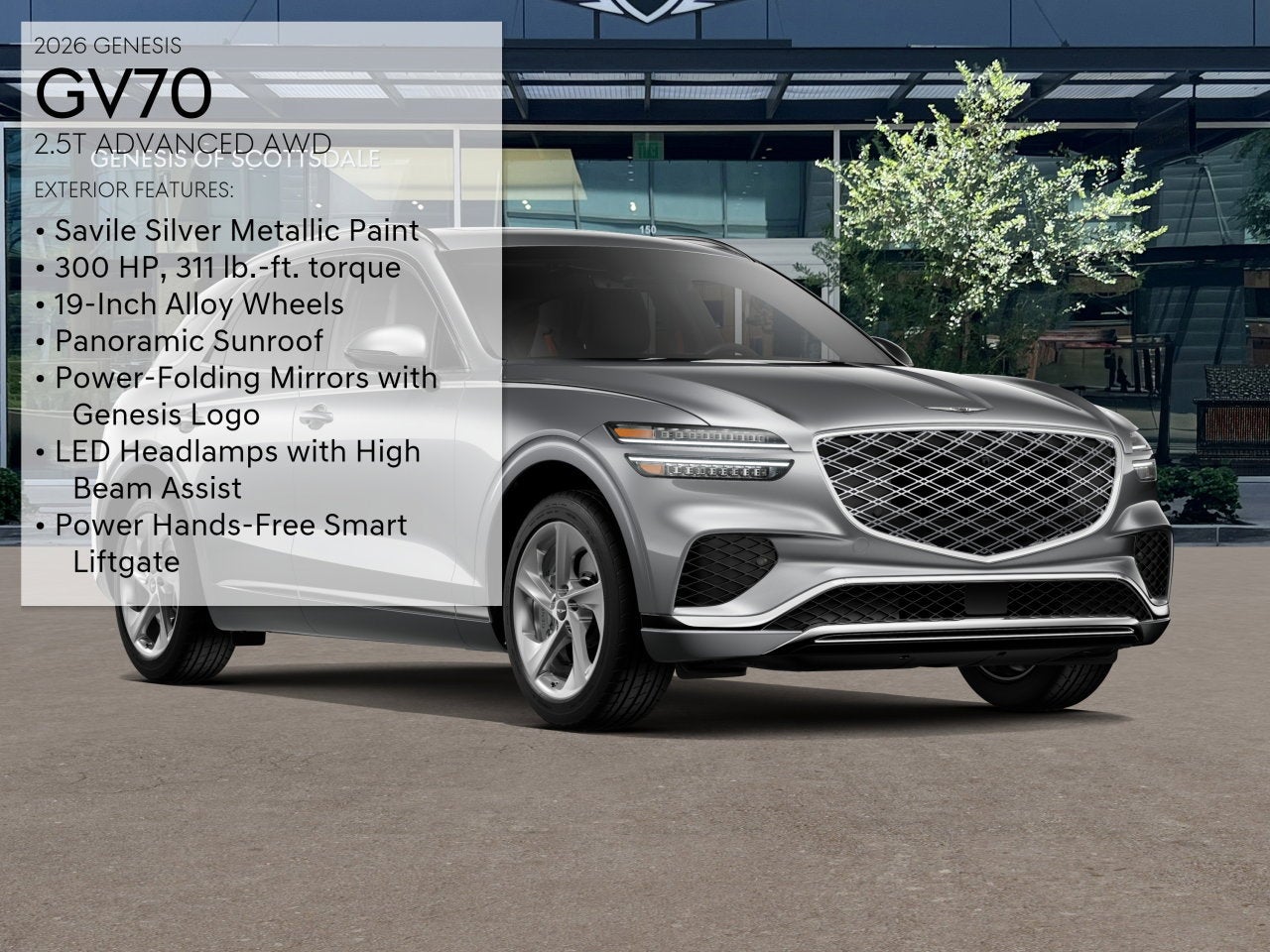 2026 Genesis GV70 — rear three-quarter view