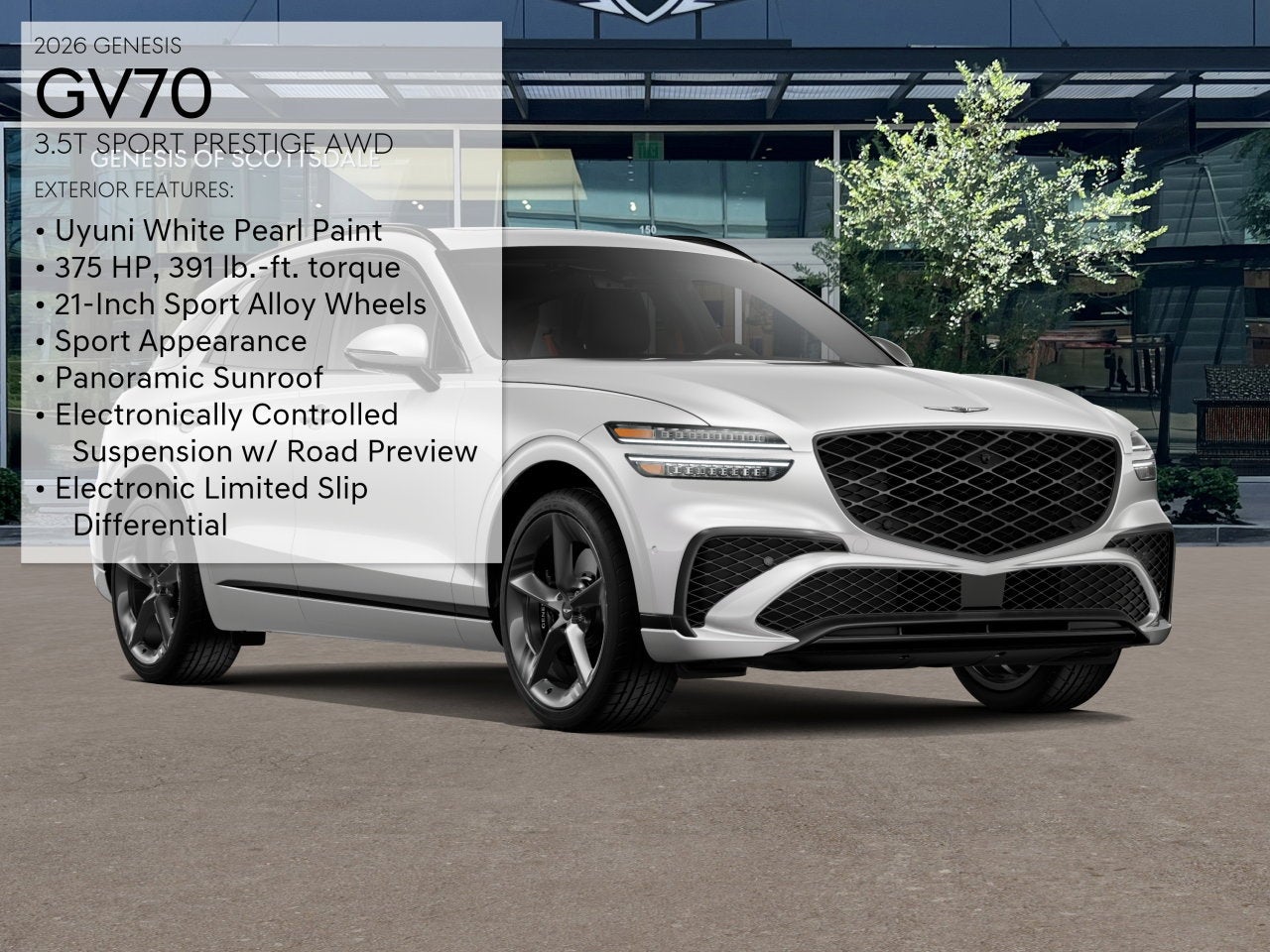 2026 Genesis GV70 — rear three-quarter view
