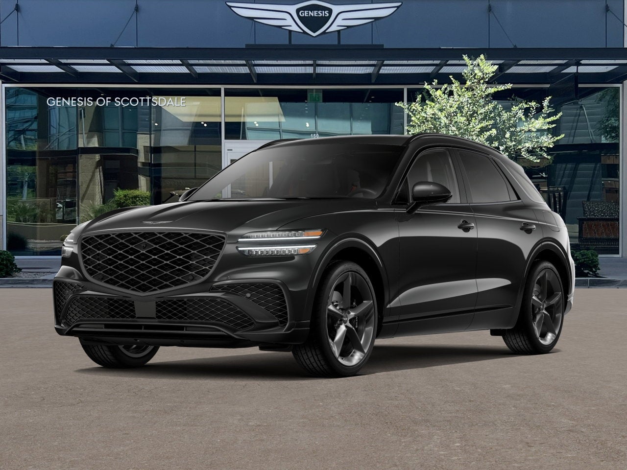 2026 Genesis GV70 2.5T SPORT PRESTIGE in Vik Black — front three-quarter view