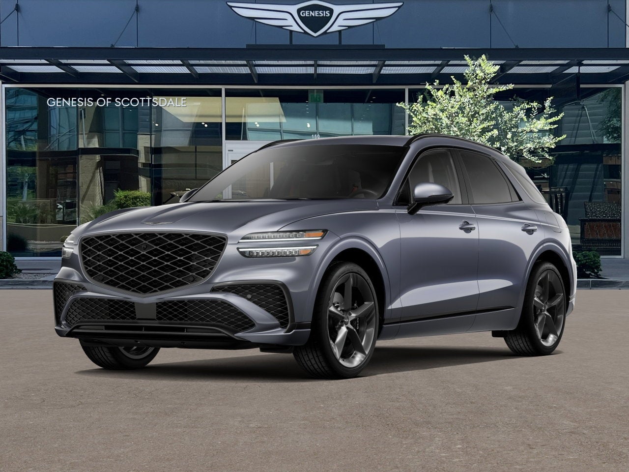 2026 Genesis GV70 2.5T SPORT PRESTIGE in Ceres Blue — front three-quarter view