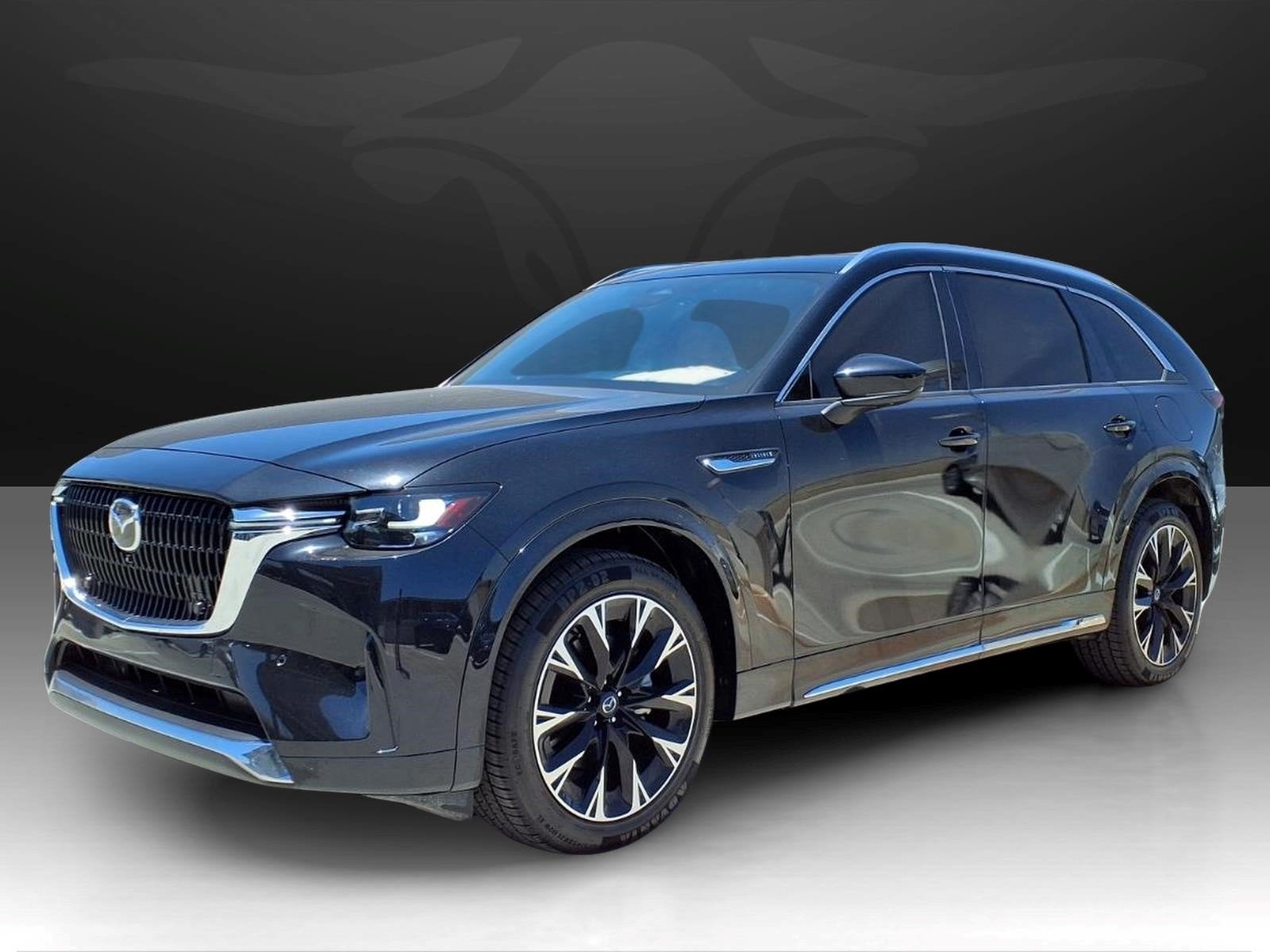 2024 Mazda Mazda CX-90 PREMPLUS in Jet Black Mica — front three-quarter view