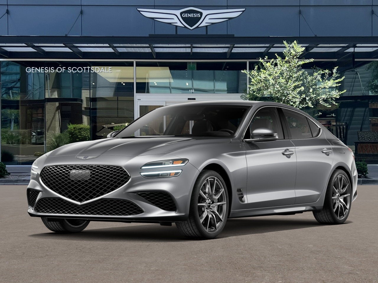 2026 Genesis G70 2.5T in Savile Silver — front three-quarter view