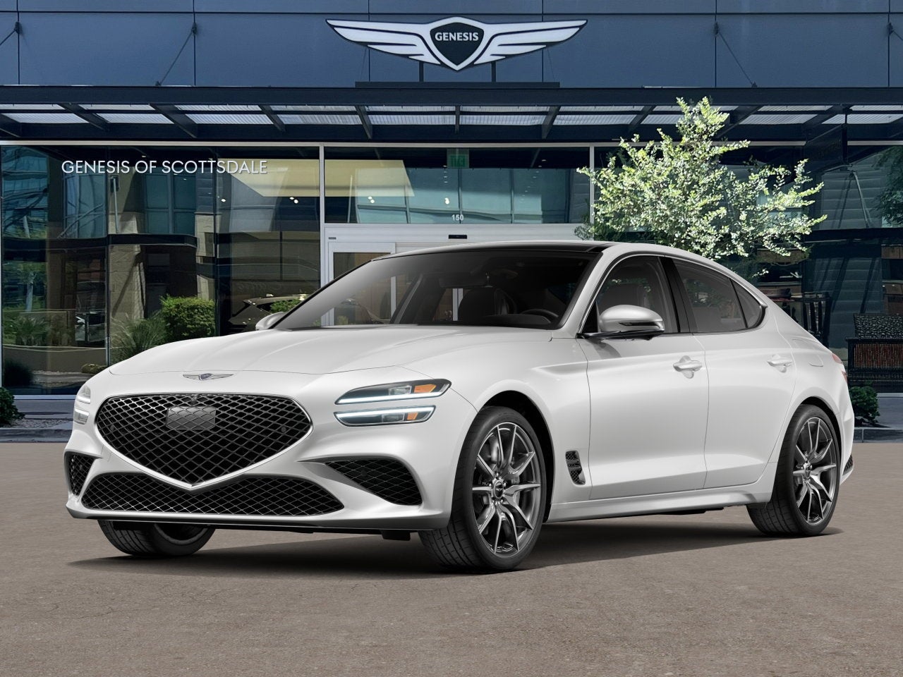 2026 Genesis G70 2.5T PRESTIGE in Uyuni White — front three-quarter view
