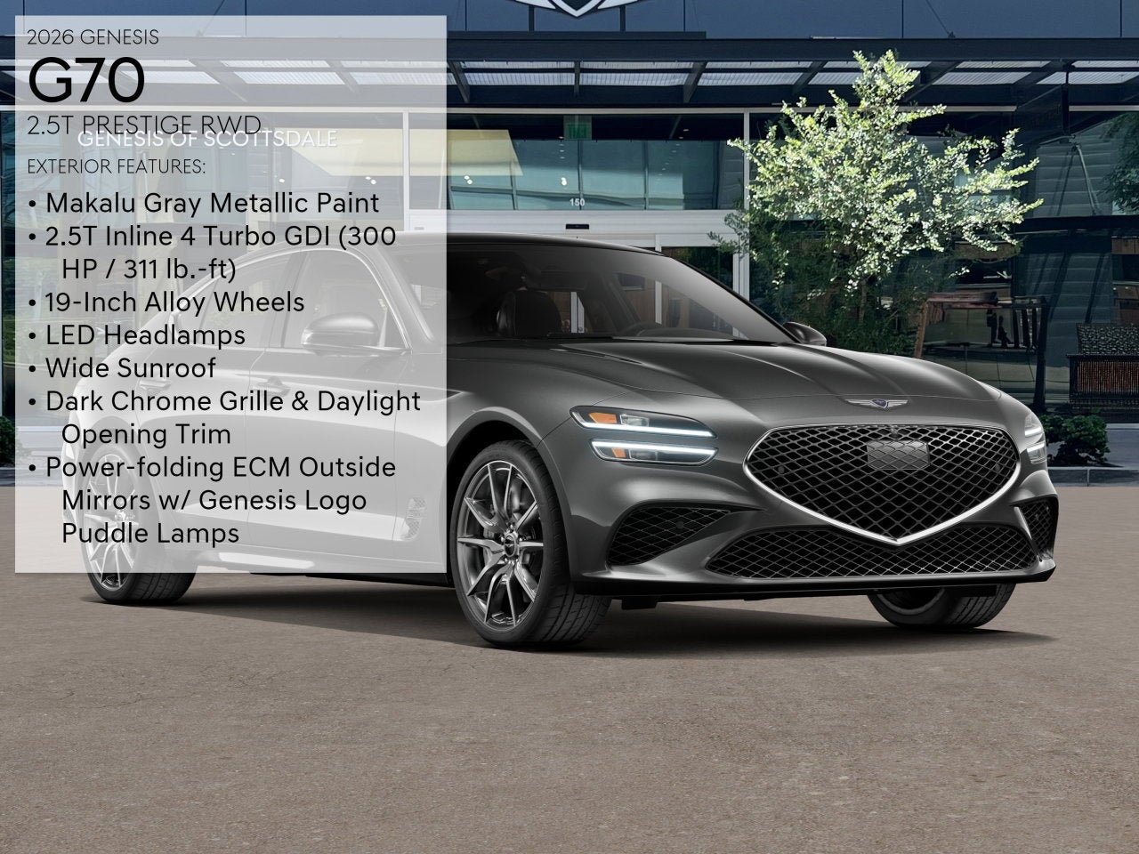 2026 Genesis G70 — rear three-quarter view