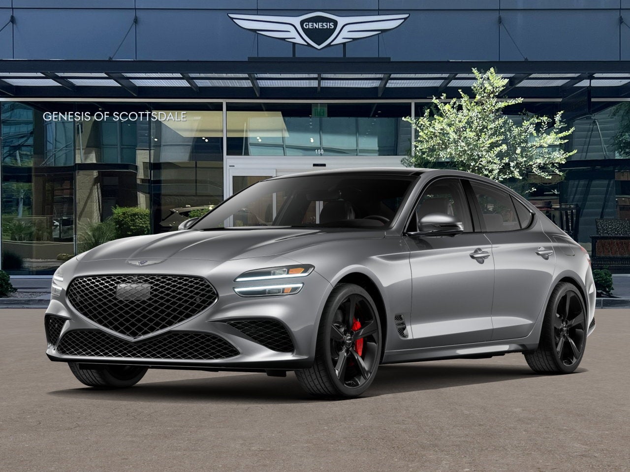2026 Genesis G70 3.3T SPORT PRESTIGE in Savile Silver — front three-quarter view