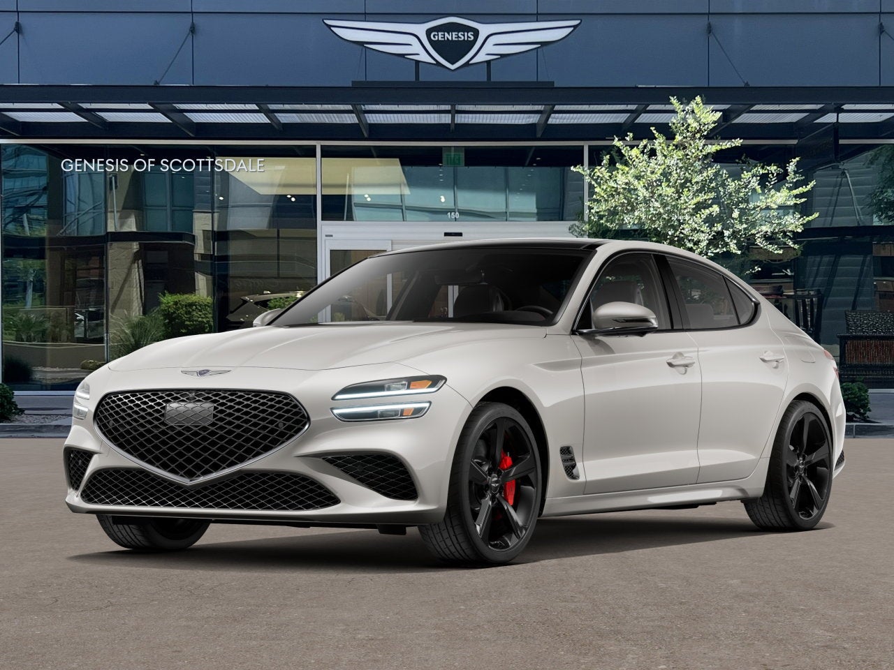 2026 Genesis G70 3.3T SPORT PRESTIGE in Vatna Gray — front three-quarter view