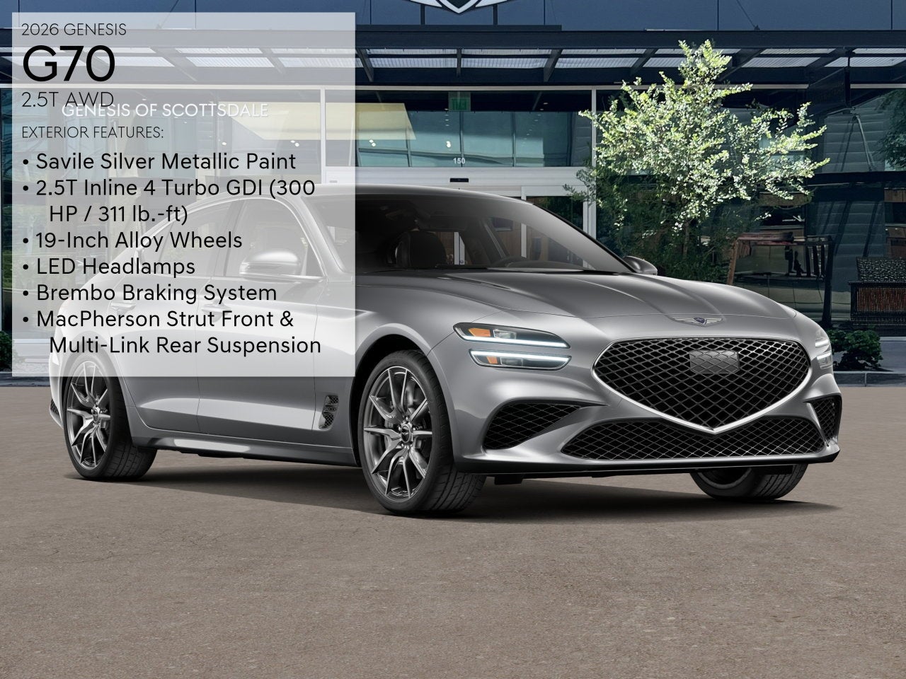 2026 Genesis G70 — rear three-quarter view