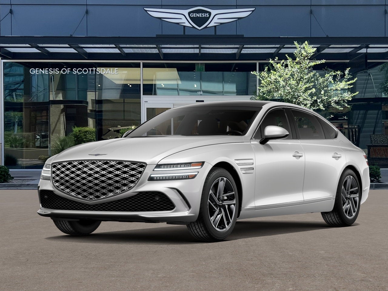 2026 Genesis G80 2.5T ADVANCED in Uyuni White — front three-quarter view