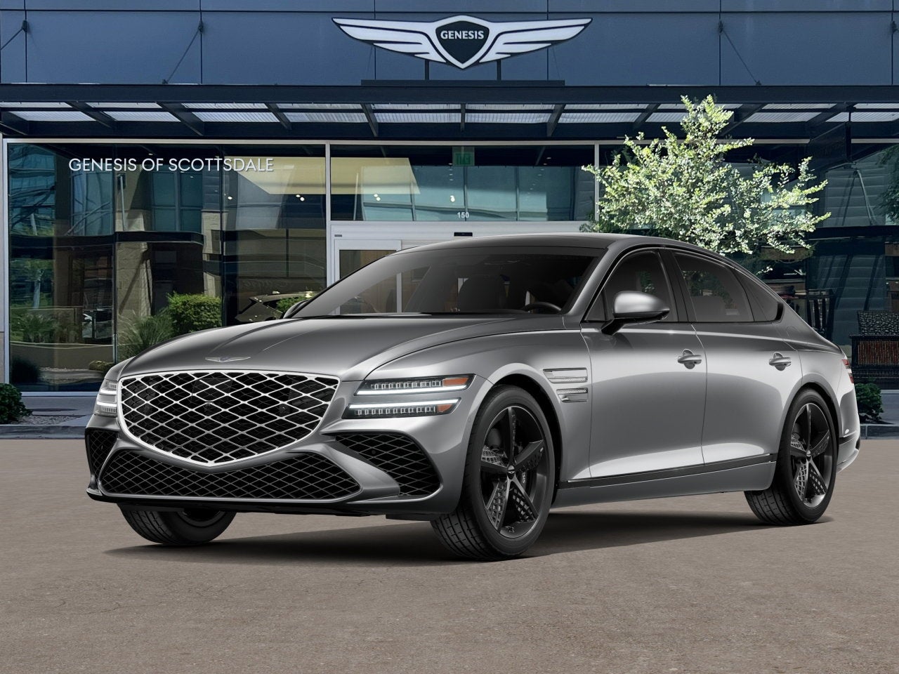 2026 Genesis G80 2.5T SPORT PRESTIGE in Savile Silver — front three-quarter view