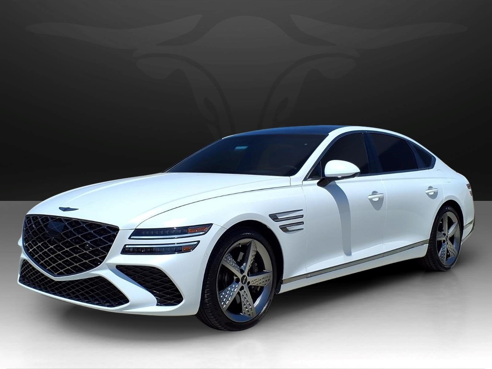 2026 Genesis G80 3.5T Sport Prestige in Uyuni White — front three-quarter view