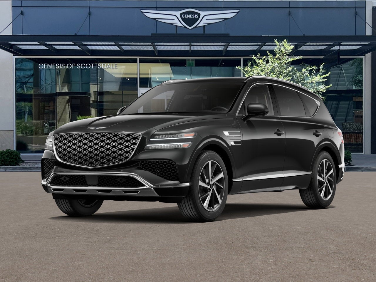 2026 Genesis GV80 2.5T ADVANCED in Vik Black — front three-quarter view