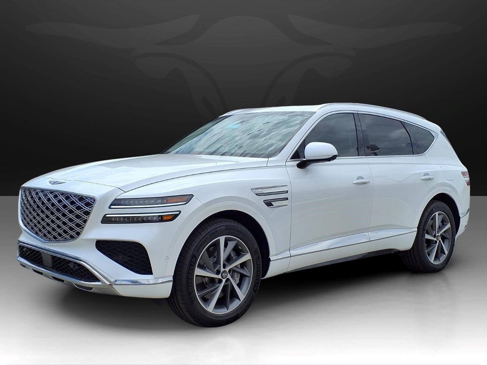 2026 Genesis GV80 2.5T Advanced in Uyuni White — front three-quarter view