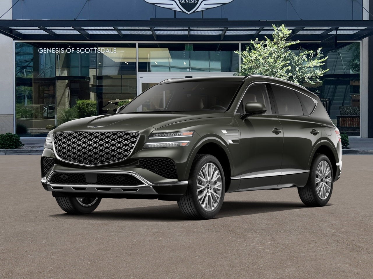 2026 Genesis GV80 2.5T in Storr Green — front three-quarter view