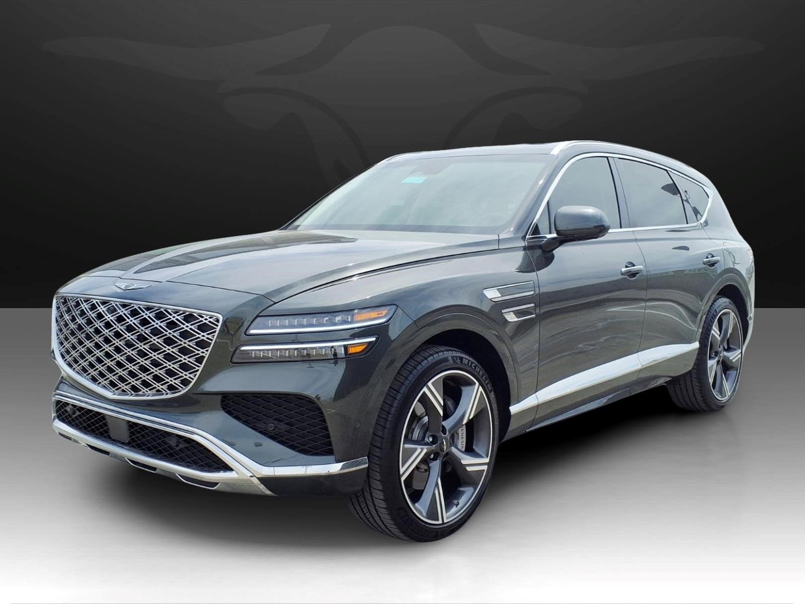 2026 Genesis GV80 2.5T Prestige in Storr Green — front three-quarter view