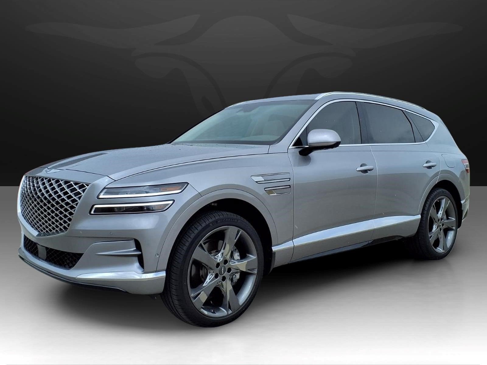2024 Genesis GV80 3.5T AWD in Savile Silver — front three-quarter view