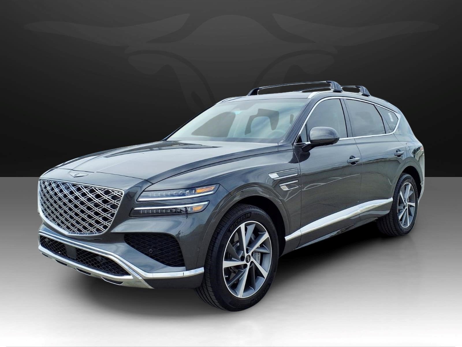 2026 Genesis GV80 ADV in Makalu Gray — front three-quarter view