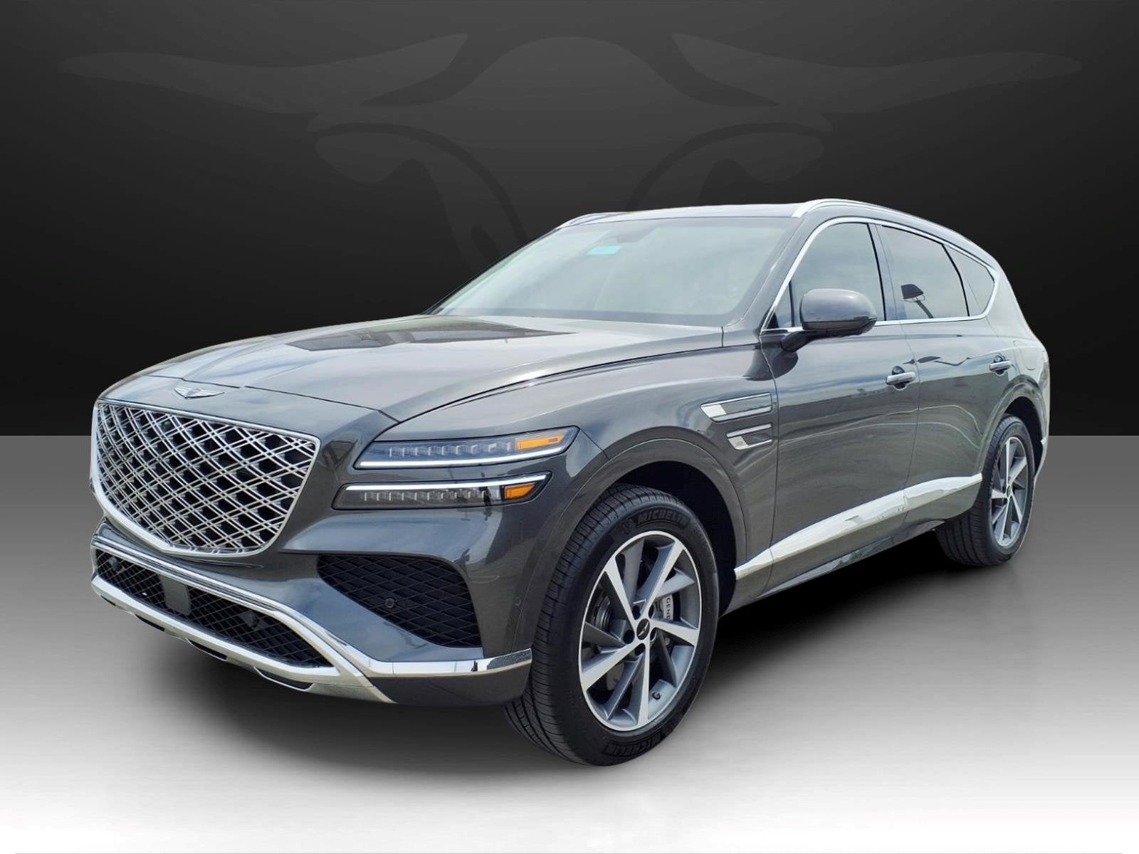 2026 Genesis GV80 ADV in Makalu Gray — front three-quarter view