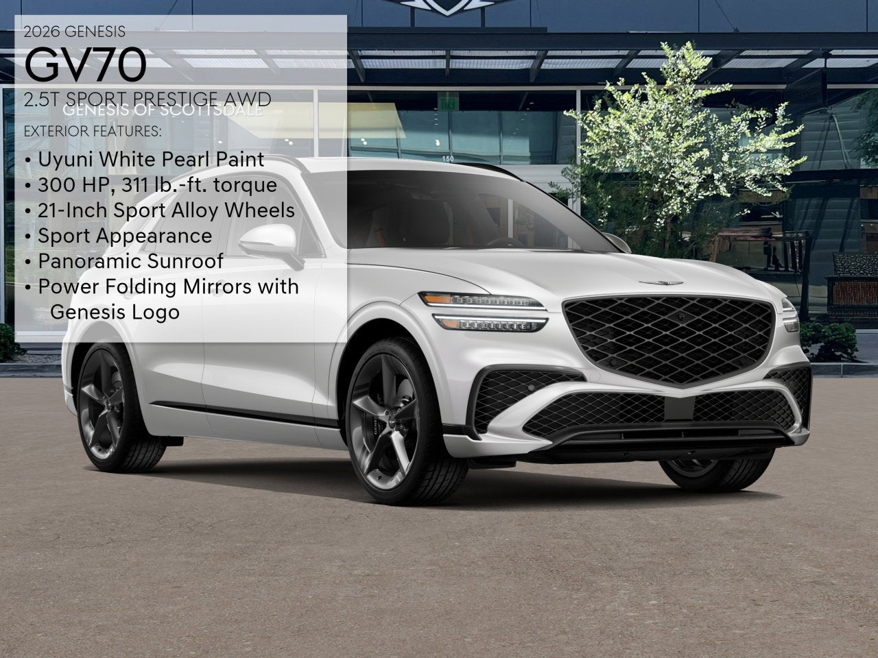 2026 Genesis GV70 — rear three-quarter view